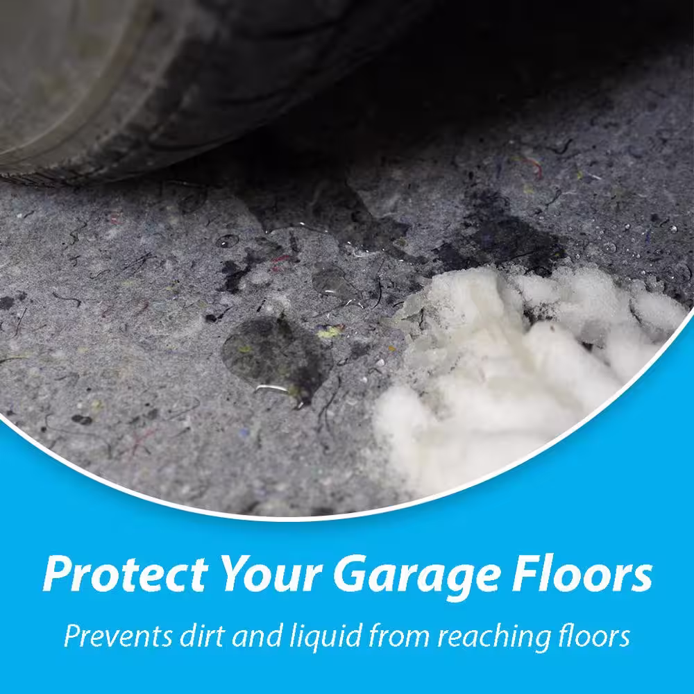 MP Global Products 3 ft. W x 16.66 ft. L Park Pad Recycled Carpet Fiber Absorbent Pad for Garage Floors