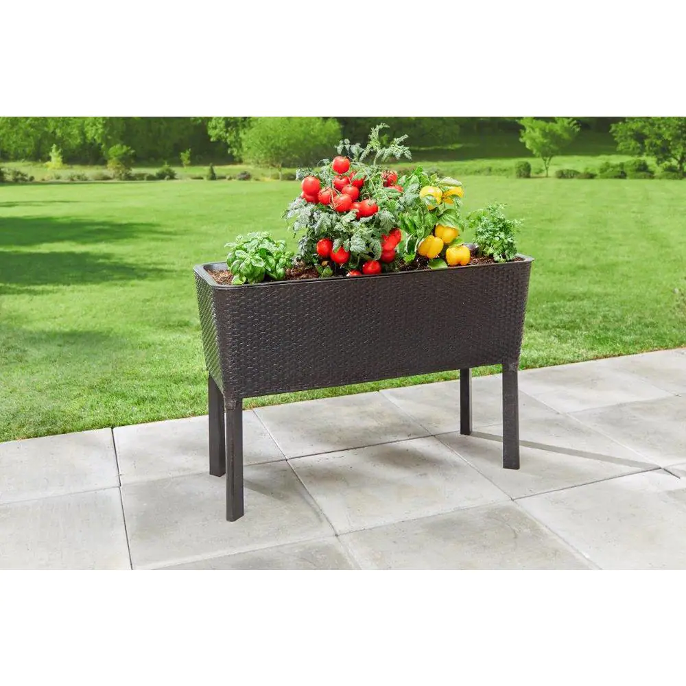 Vigoro 44.5 in. W x 15.25 in. H Easy Grow Elevated Resin Garden Bed Large