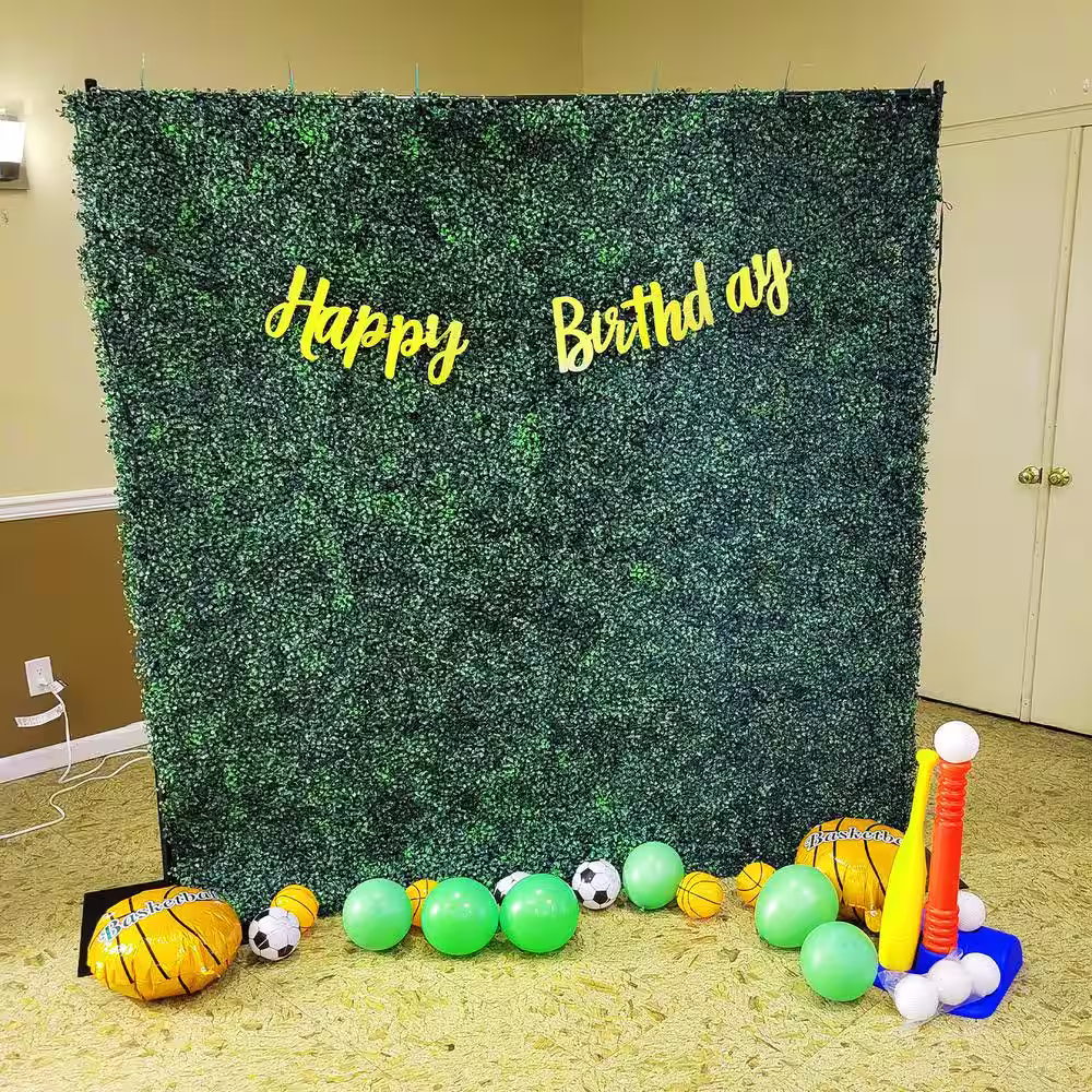 None 24- Piece 20 in. x 20 in. x 1.75 in. Artificial Boxwood Grass Wall Panels Boxwood Hedge Backdrop Indoor/Outdoor Decor