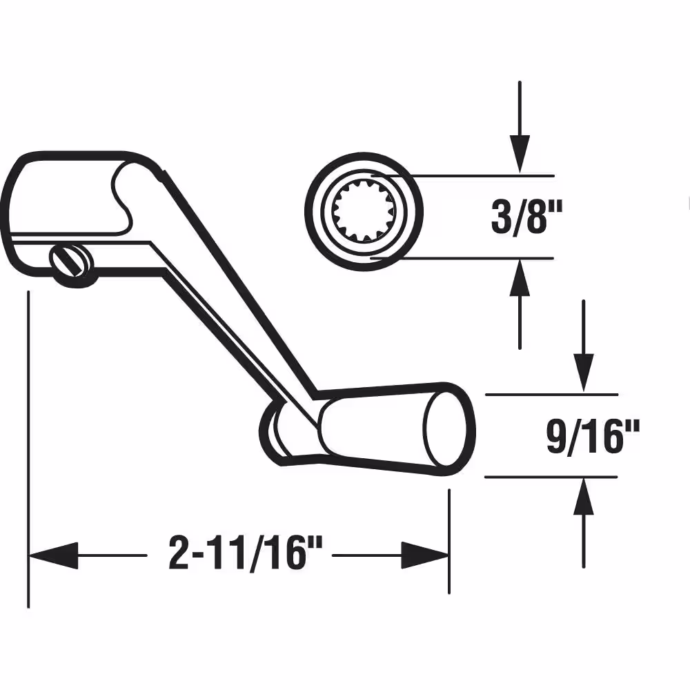Prime-Line 2-11/16 in. White Casement Operator Crank Handle
