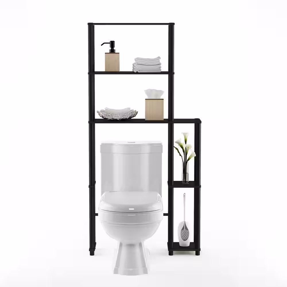 Furinno Turn-N-Tube Espresso/ Black Toilet Space Saver with 5-Shelves