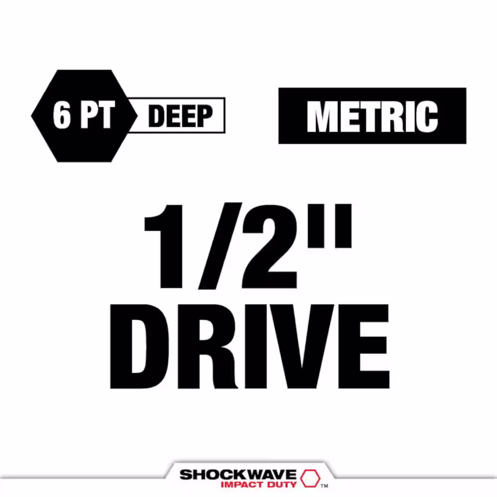 Milwaukee SHOCKWAVE 1/2 in. Drive 22 mm. Lug Nut Impact Socket (1-Pack)