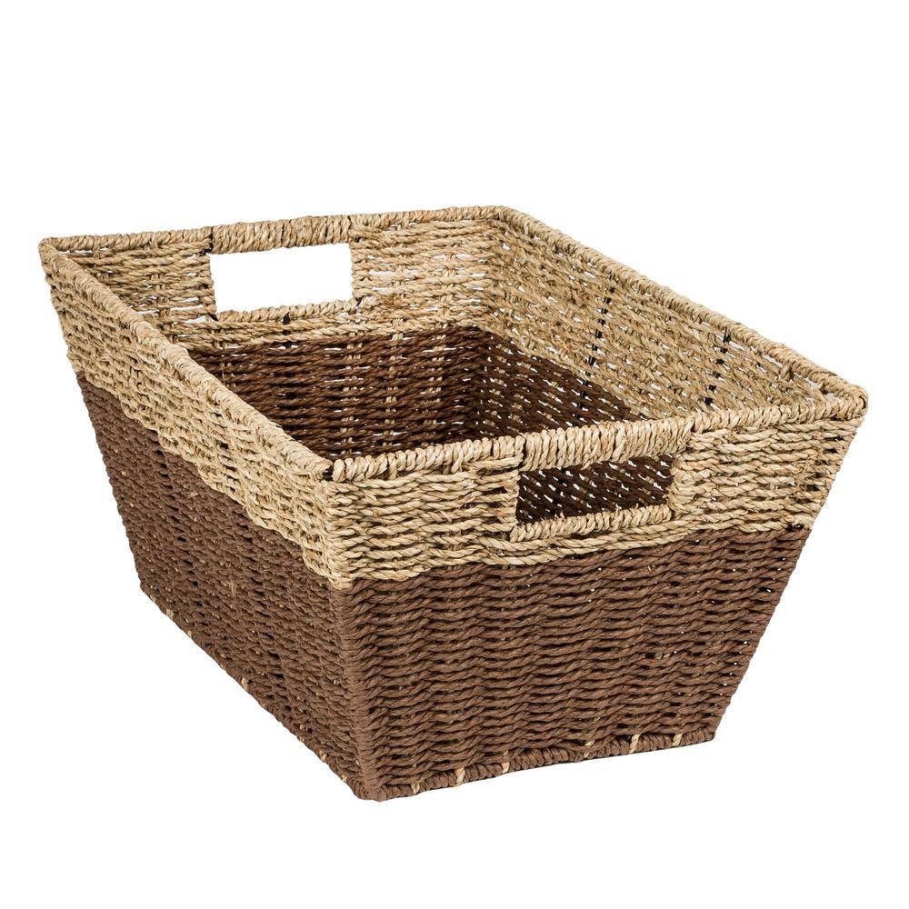 Honey-Can-Do 7.5 Gal. Seagrass Storage Baskets in Dark Brown (3-Pack)