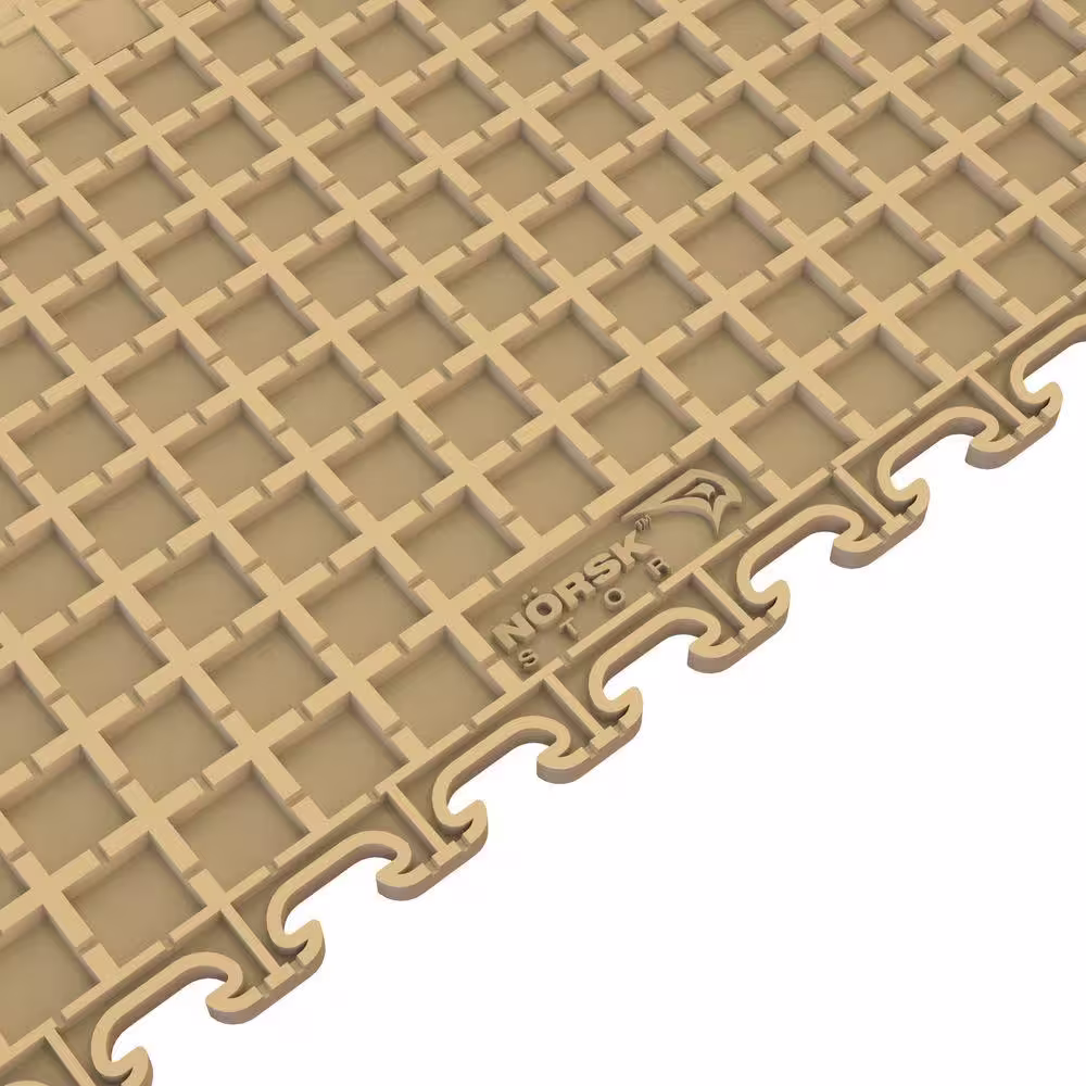 Norsk Multi-Purpose 18.3 in. x 18.3 in. Beige PVC Garage Flooring Tile with Raised Coin Pattern (6-Pieces)