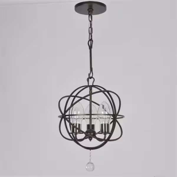 Crystorama Solaris 3-Light English Bronze Standard Outdoor Chandelier