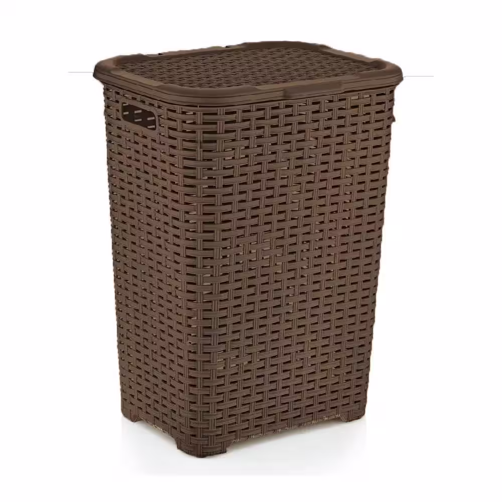 None 60 l Wicker Hamper, Brown