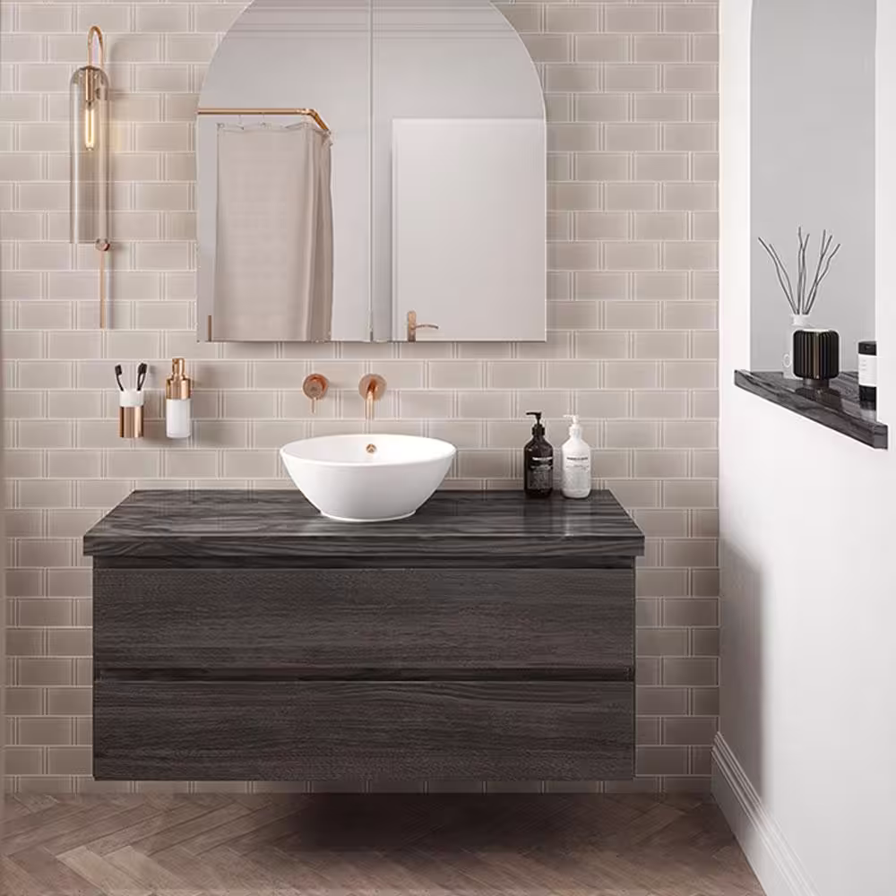 Jeffrey Court Typhoon Taupe 3 in. x 18 in. Subway Gloss Porcelain Wall and Floor Tile (10.76 sq. ft./Case)