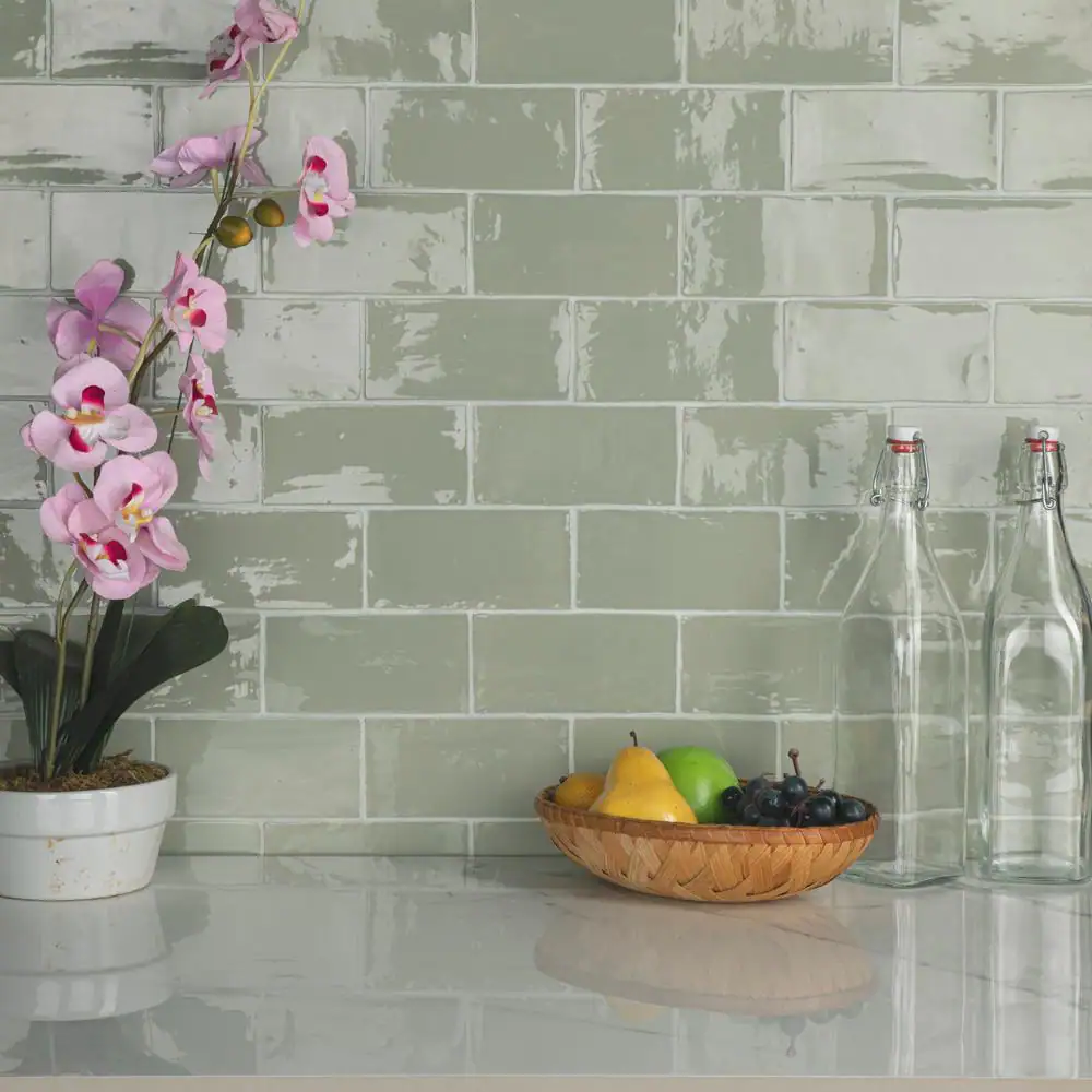 Merola Tile Chester Sage 3 in. x 6 in. Ceramic Wall Tile (5.72 sq. ft./Case)