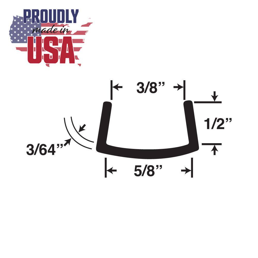 None 5/8 in. D x 5/8 in. W x 36 in. L Beige Styrene Plastic U-Channel Moulding Fits 5/8 in. Board, (4-Pack)