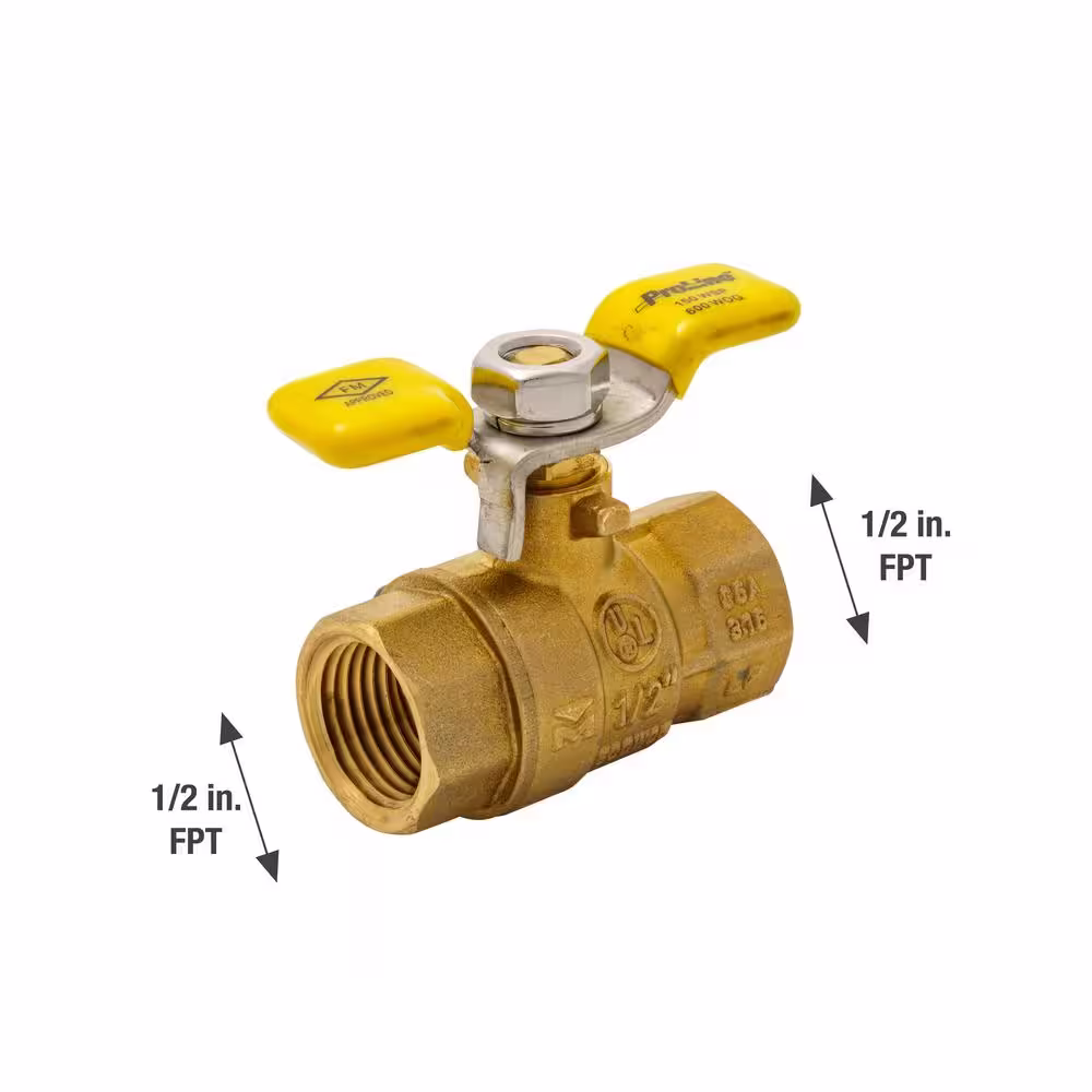 ProLine 1/2 in. x 1/2 in. Brass T-Handle Ball Valve