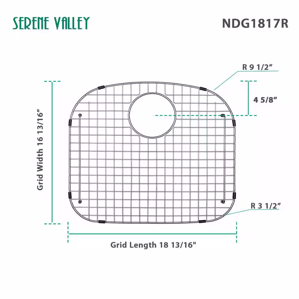 SERENE VALLEY 18.82 in. x 16.81 in. Rear Drain Heavy-Duty Stainless-Steel Sink Protector