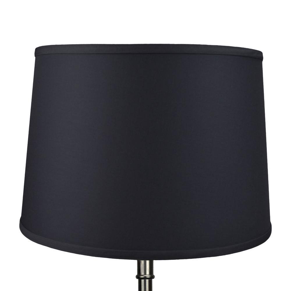 FenchelShades.com 14 in. Top Diameter x 16 in. Bottom Diameter x 11 in. Slant Linen Charcoal Empire Lamp Shade