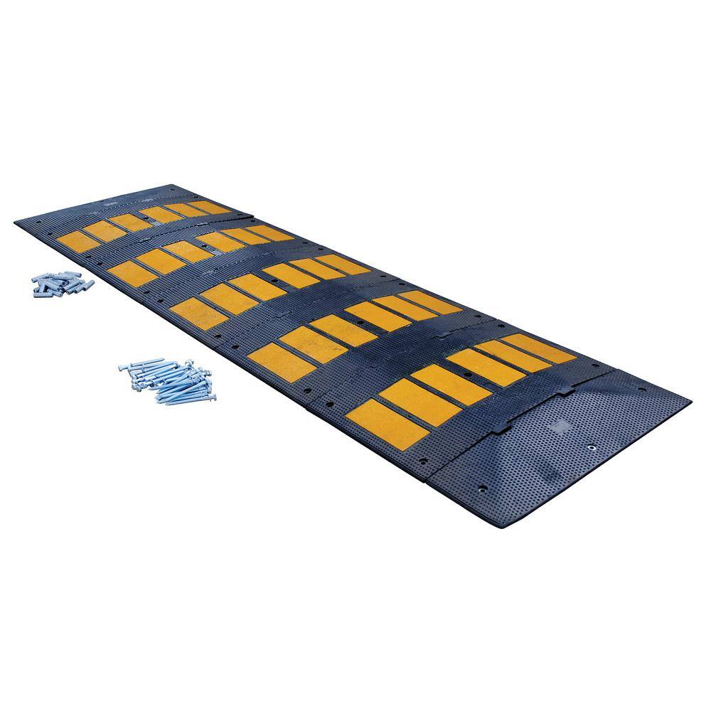 Vestil 32.25 in. x 120 in. x 2 in. Deluxe Rubber Speed Hump with Concrete Kit