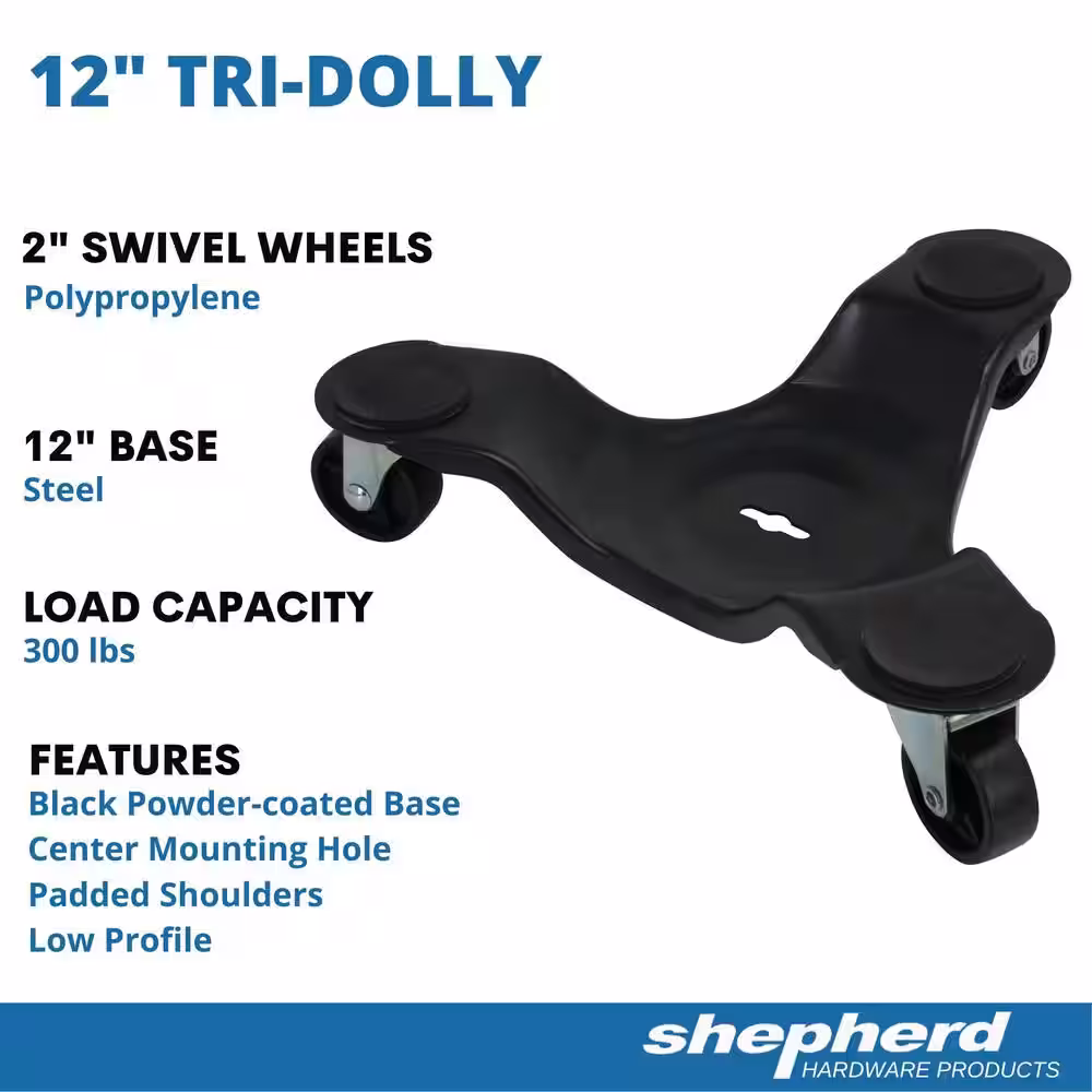 Shepherd 12 in. Steel Tri-Dolly with 300 lbs. Load Rating (3-Pack)