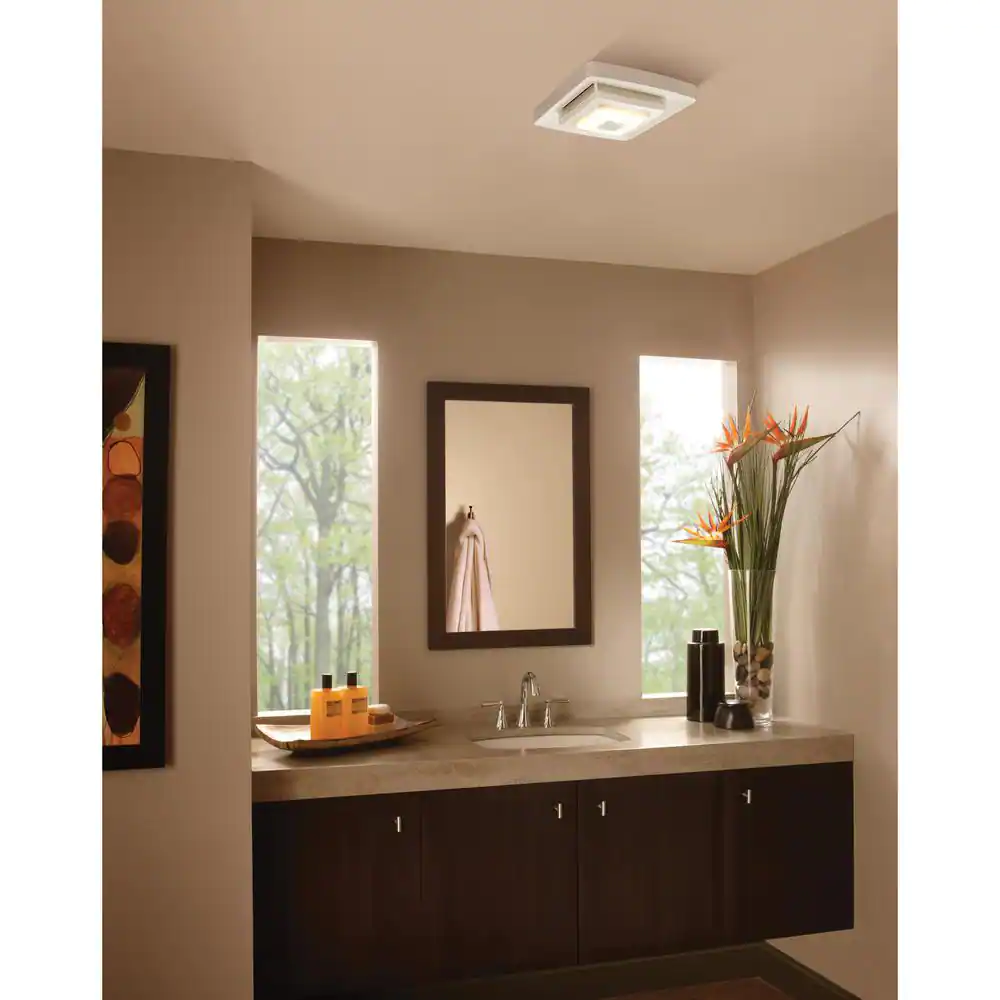 Broan-NuTone 80 CFM Ceiling Bluetooth Speaker Bathroom Exhaust Ventilation Fan with LED Light