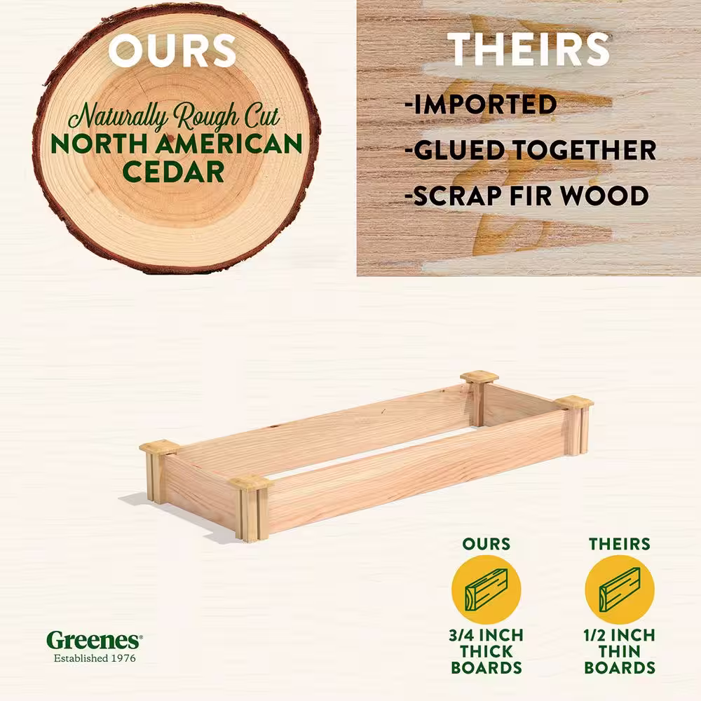 Greenes Fence 16 in. x 4 ft. x 5.5 in. Premium Cedar Raised Garden Bed