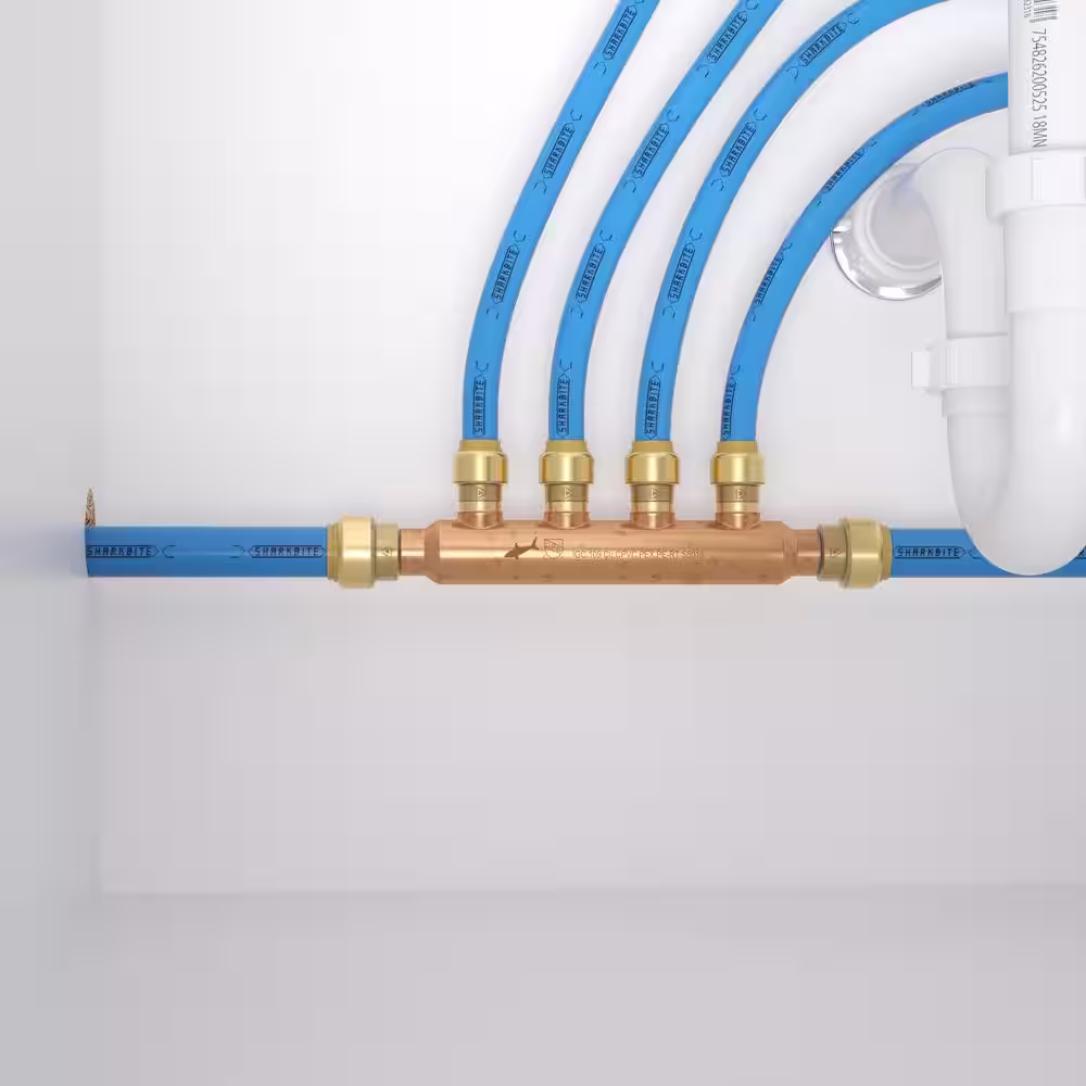 SharkBite 3/4 in. x 1/2 in. Push-to-Connect Copper 4-Port Open Manifold Fitting