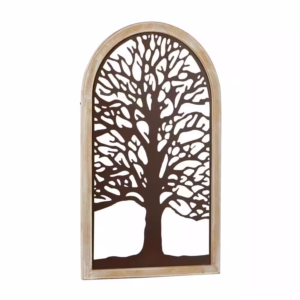 Litton Lane Metal Bronze of Life Tree Wall Decor with Arched Frame