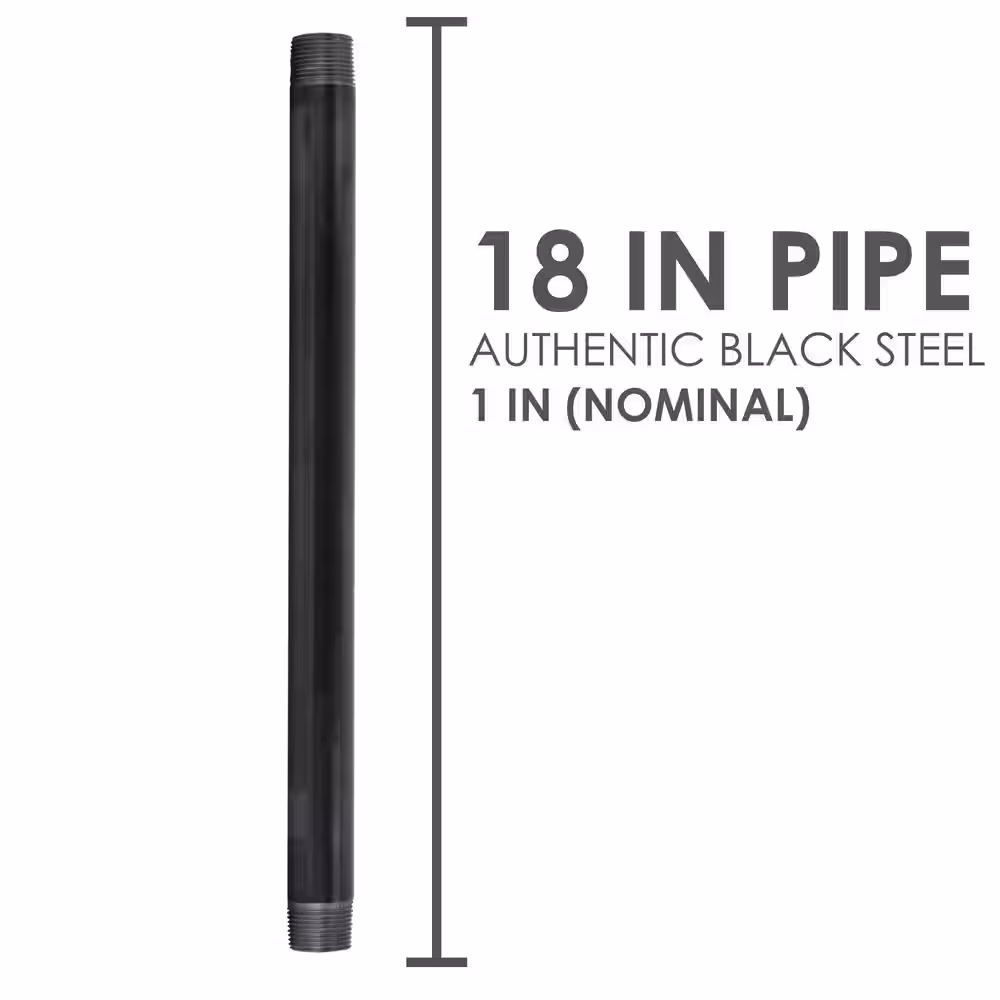 STZ 1 in. x 1.5 ft. Black Steel Sch. 40 Cut Pipe
