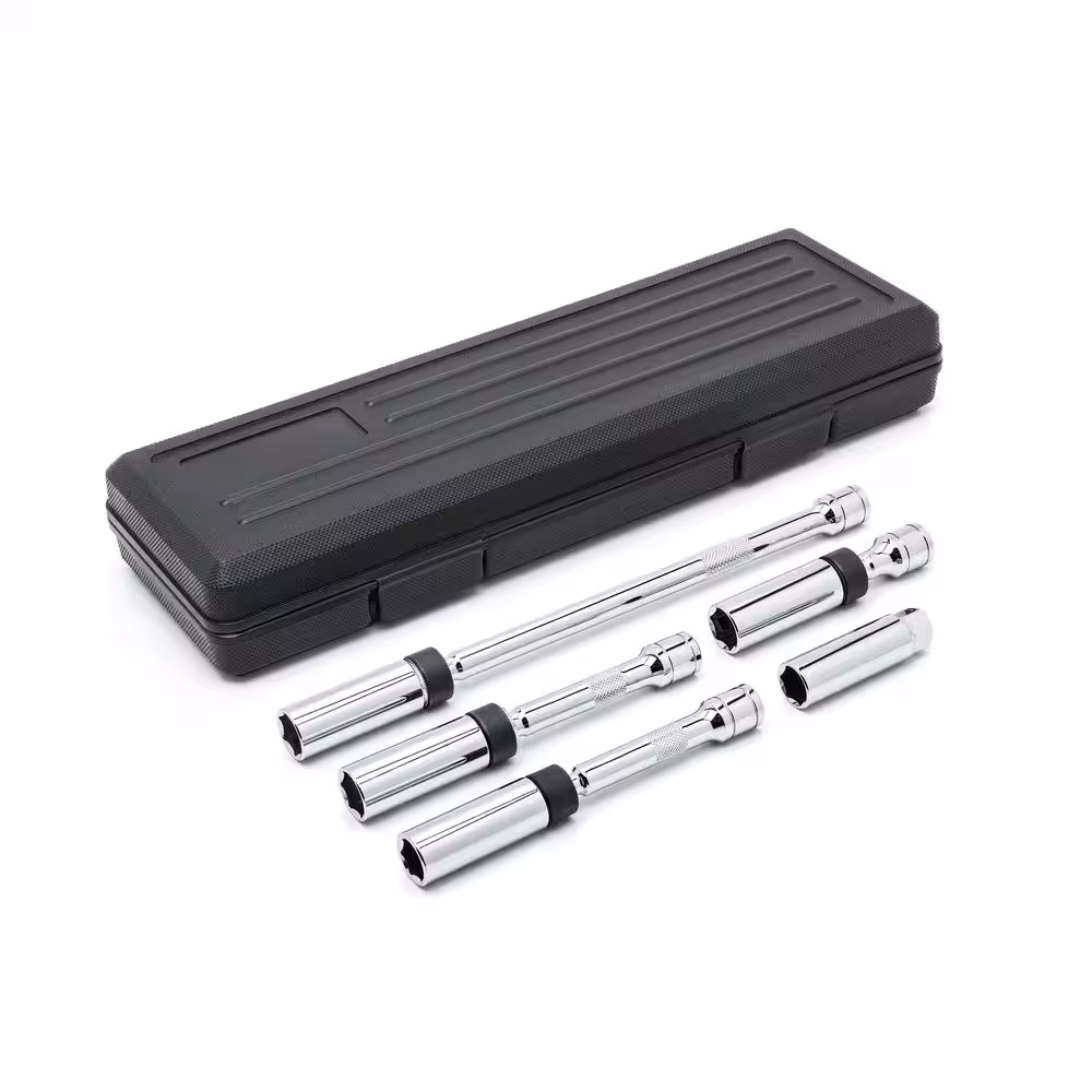 GEARWRENCH 3/8 in. Drive 6-Point Magnetic Swivel Spark Plug Socket Set (5-Piece)