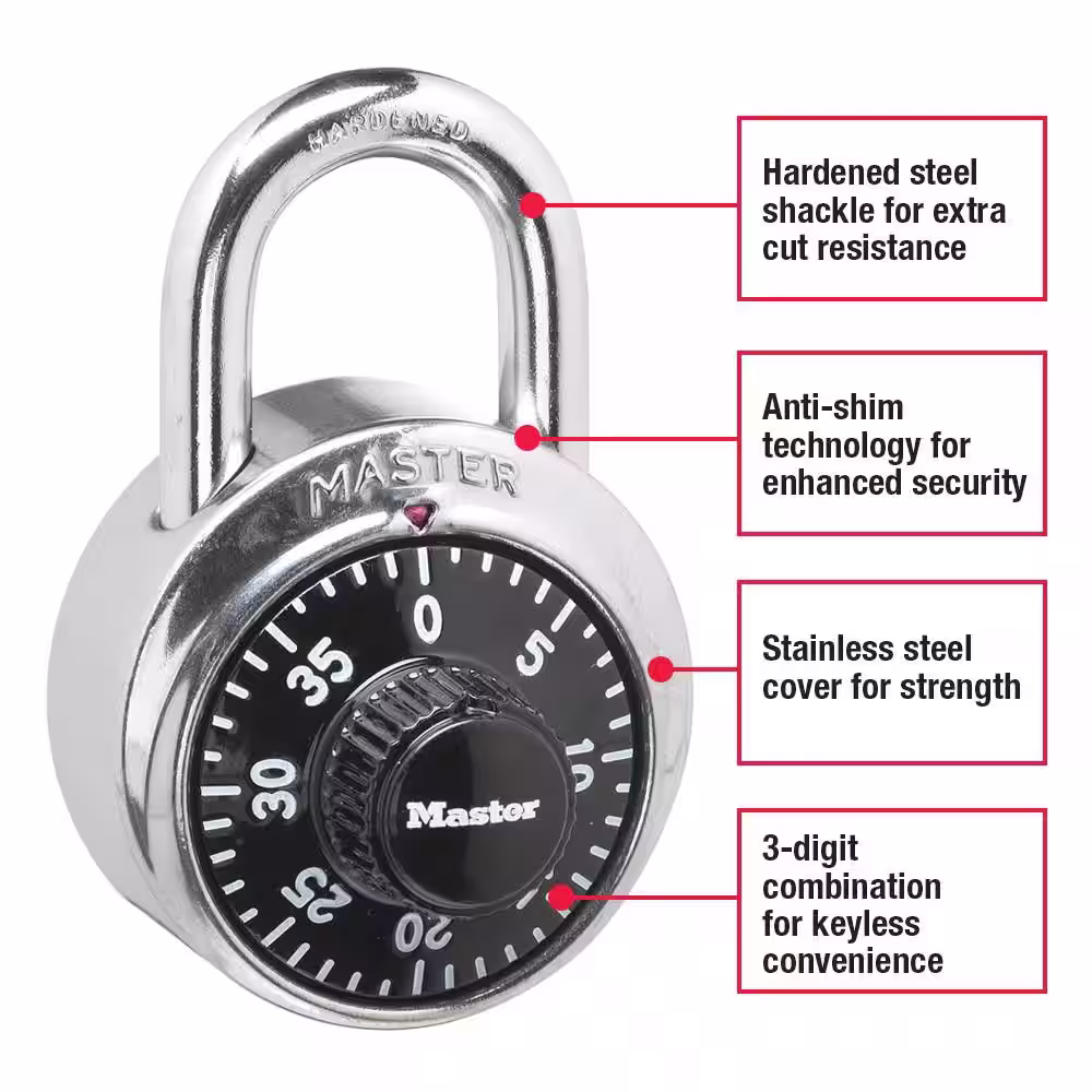 Master Lock 1-7/8 in. (48mm) Wide Combination Padlock
