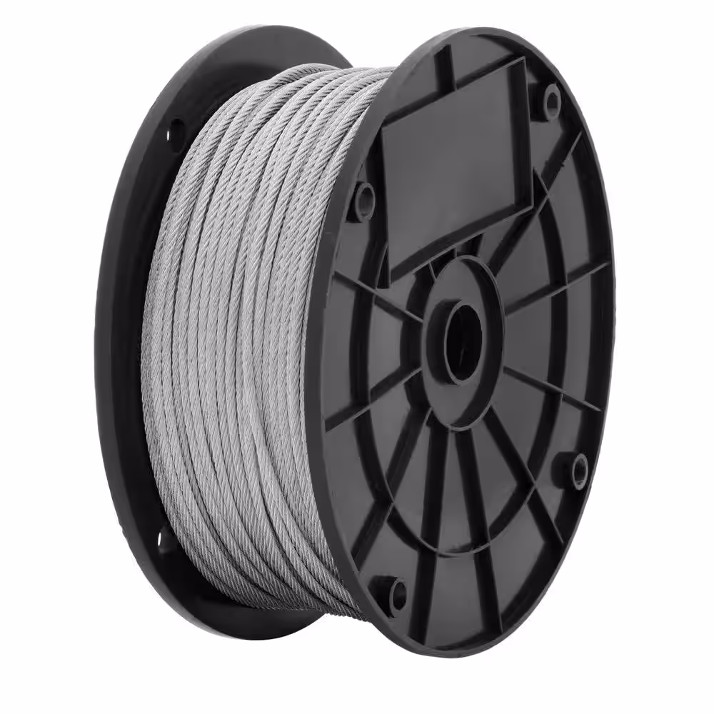 Everbilt 1/8 in. x 500 ft. Galvanized Steel Uncoated Wire Rope