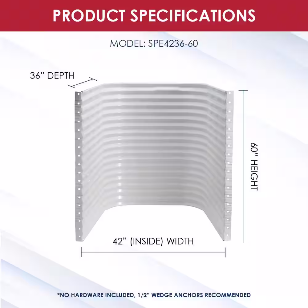 SHAPE PRODUCTS 42 in. W x 36 in. D x 48 in. H White Steel Egress Window Well