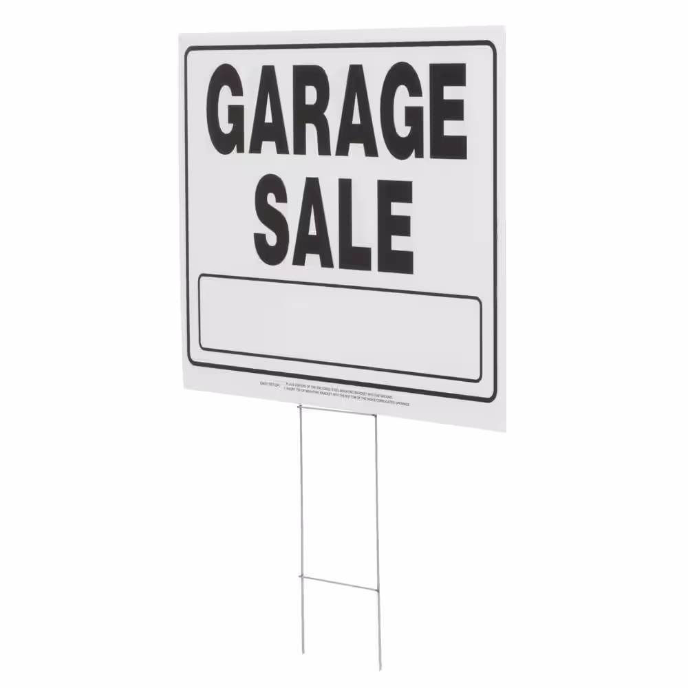Everbilt 20 in. x 24 in. Corrugated Plastic Garage Sale Sign