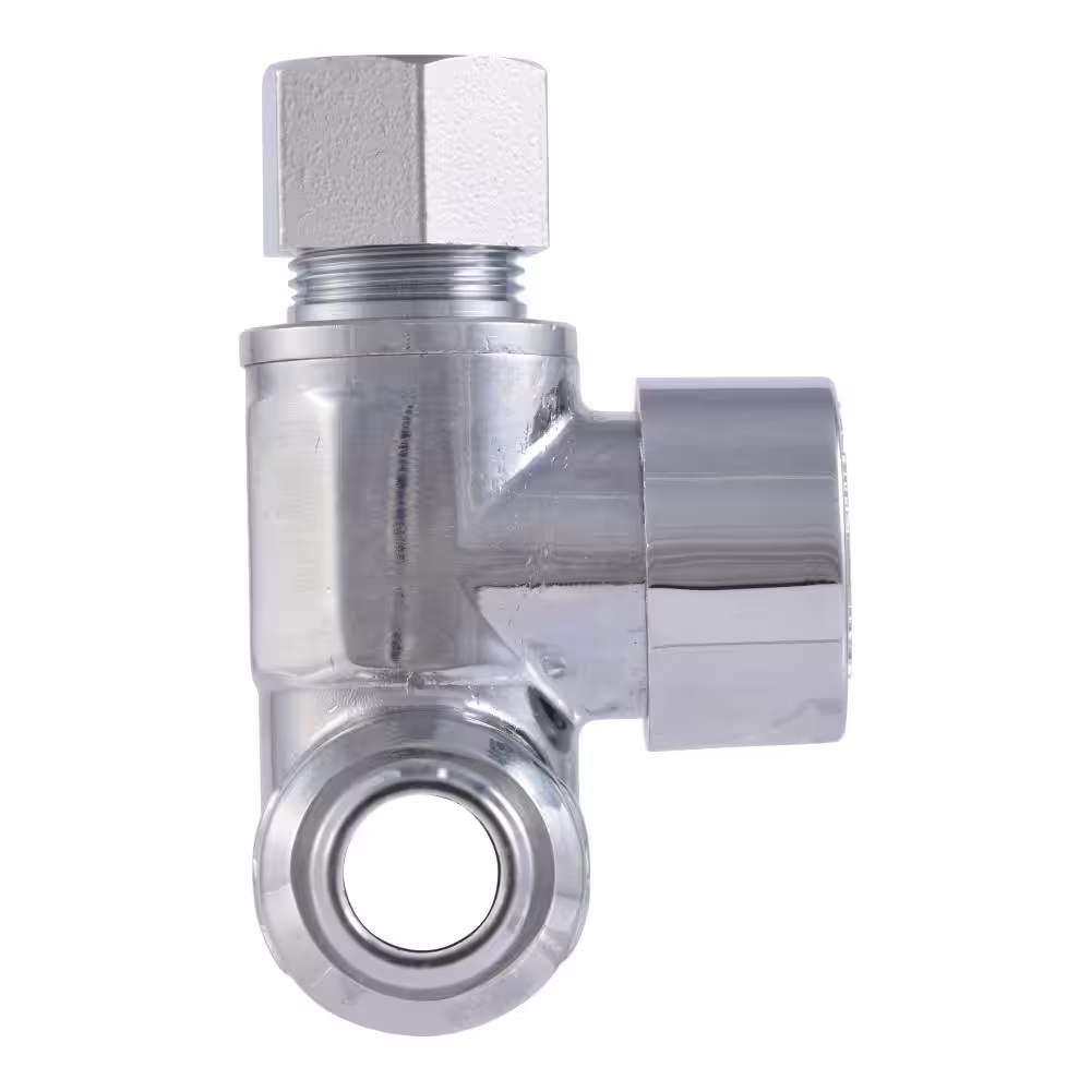 SharkBite 1/2 in. PEX Crimp x 1/2 in. PEX Crimp x 3/8 in. O.D. Compression Quarter Turn Tee Stop Valve