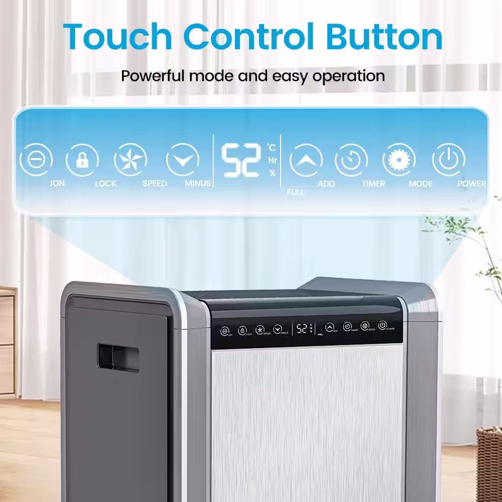 Elexnux 125 pt. 8,500 sq. ft. Commercial Dehumidifier in Metallics with 12-Hour Timer