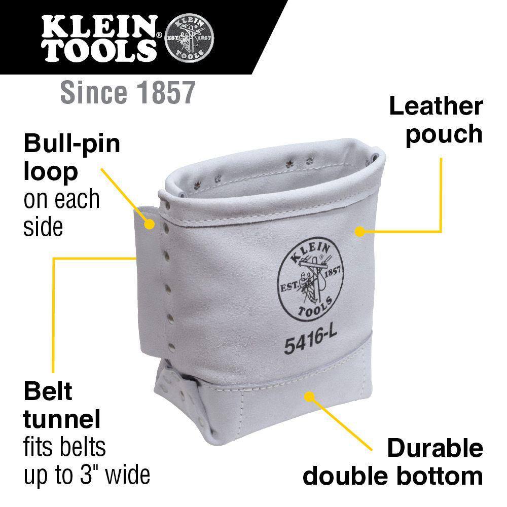 Klein Tools 9 in. Leather Bull-Pin and Bolt Bag