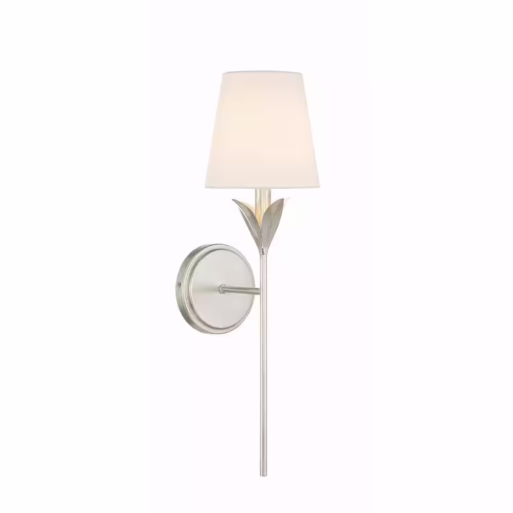 Crystorama Broche 1-Light Antique Silver Wall Sconce