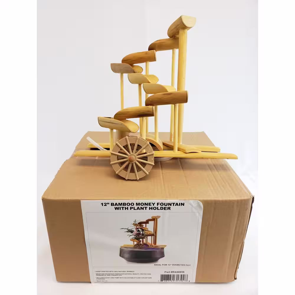 Lifegard Aquatics 12 in. Bamboo Money Fountain-Complete with Pump and Tubing