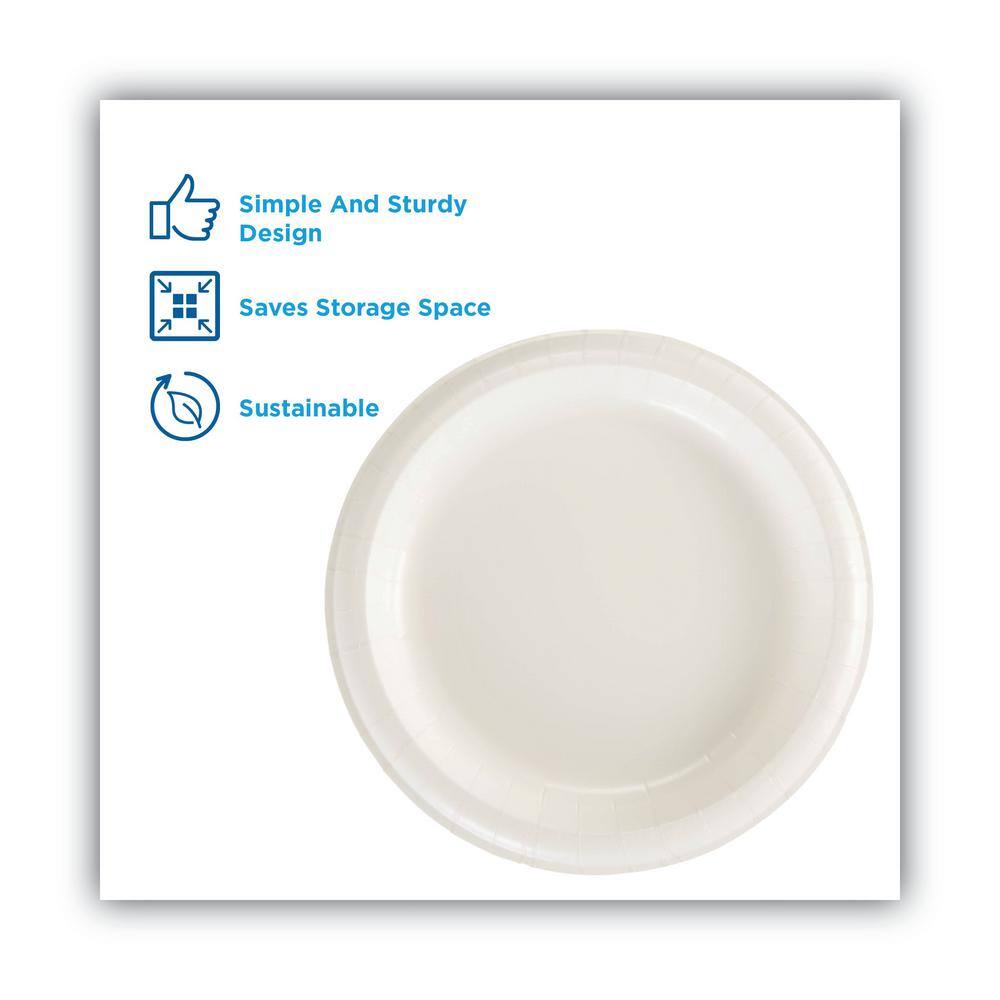 DIXIE 8.5 in. White Disposable Paper Dinnerware Plates (125 Per Case)