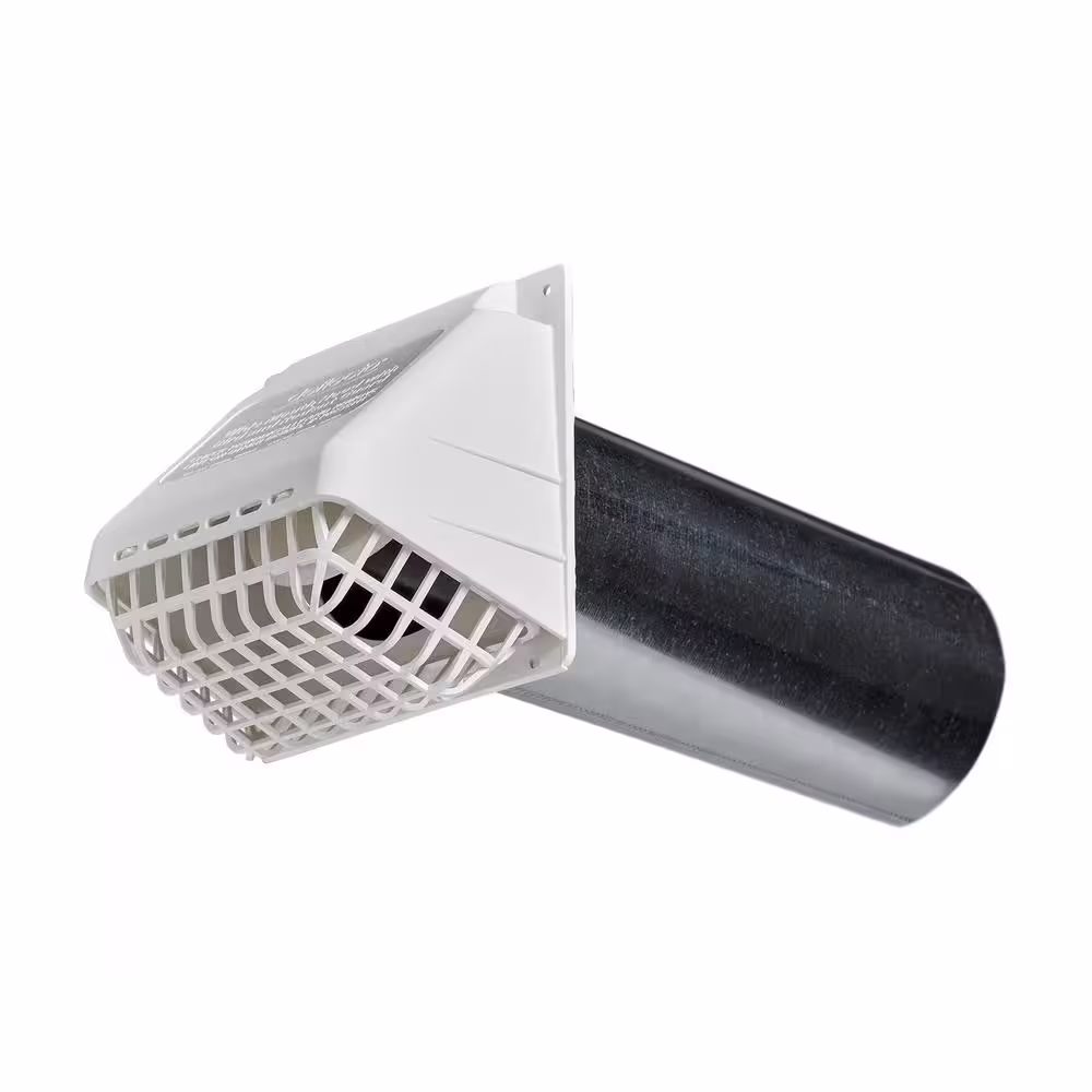 None 4 in. Pest Guard White Hood with damper and Air Tight Pipe