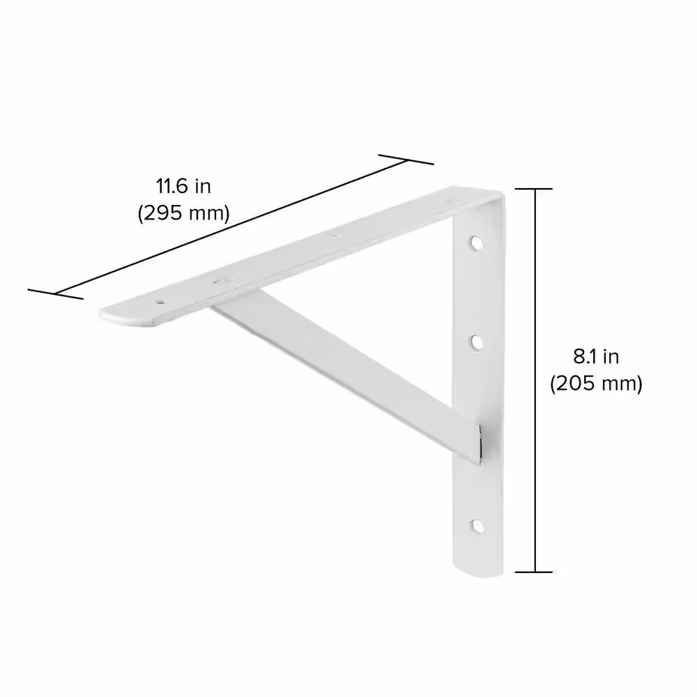 Dolle BEAM 11.6 in. White Steel Shelf Bracket Set of 2