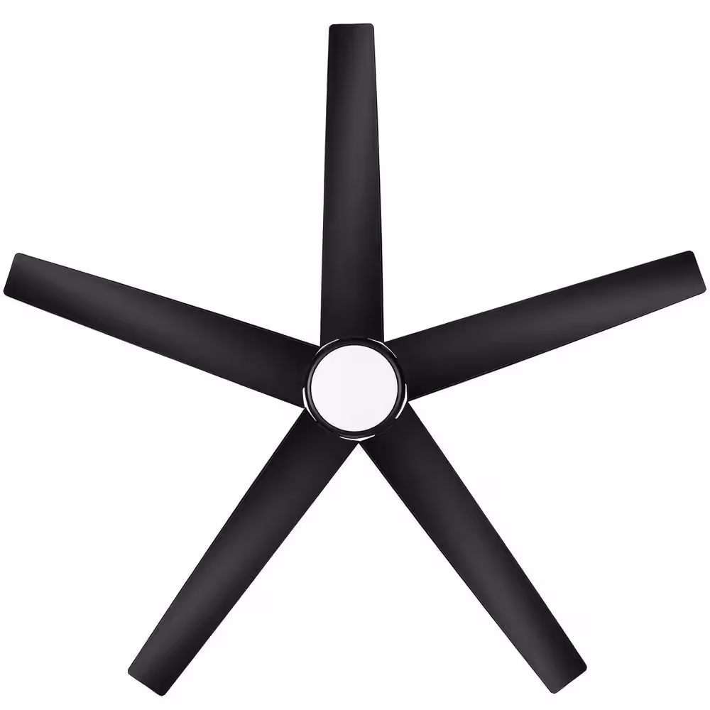 Hampton Bay Mena 54 in. White Color Changing LED Indoor/Outdoor Matte Black Hugger Ceiling Fan with Light and Remote