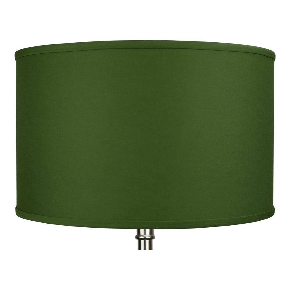 FenchelShades.com 18 in. Top Diameter x 18 in. Bottom Diameter x 11 in. H Linen Avocado Drum Lamp Shade