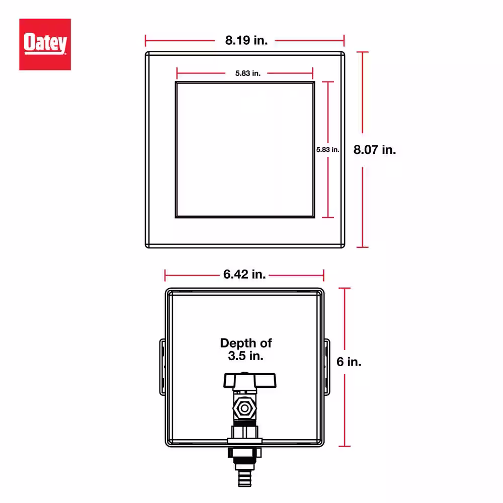 Oatey 1/2 in. Standard PEX Brass Compression Ice Maker Outlet Box with Water Hammer Arrestor