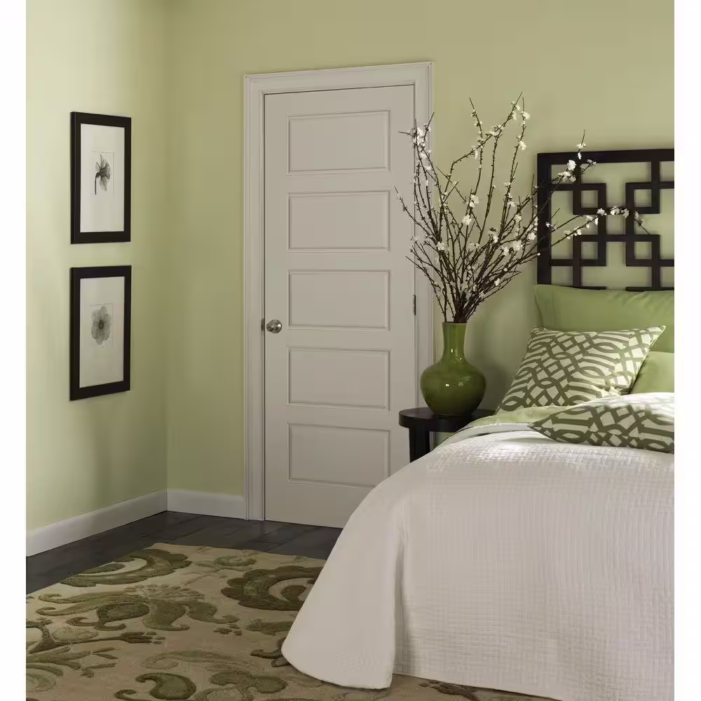 Masonite Riverside Smooth 5-Panel Equal Hollow Core Primed Composite Interior Door Slab