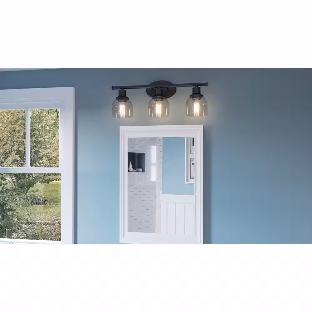 None Newlin 3-Light Powder Coat Bronze Bath Light