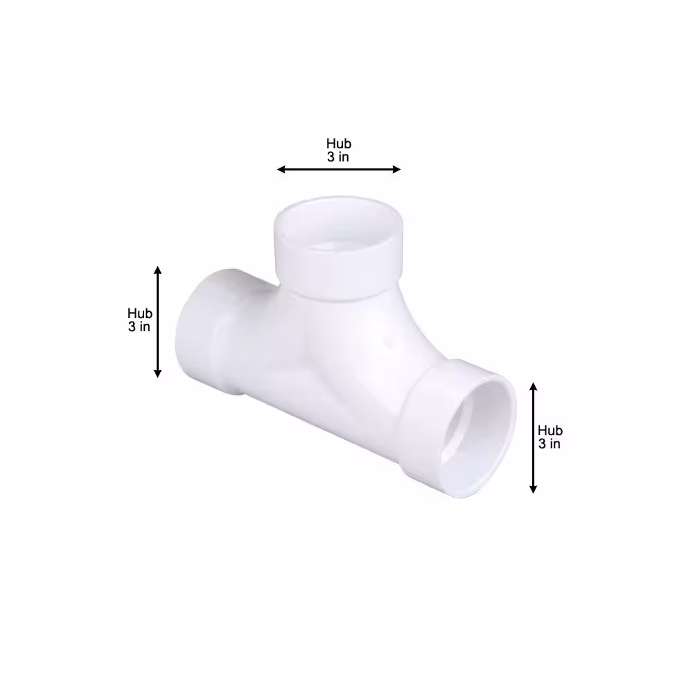 NIBCO 3 in. PVC DWV All Hub 2-Way Cleanout Tee
