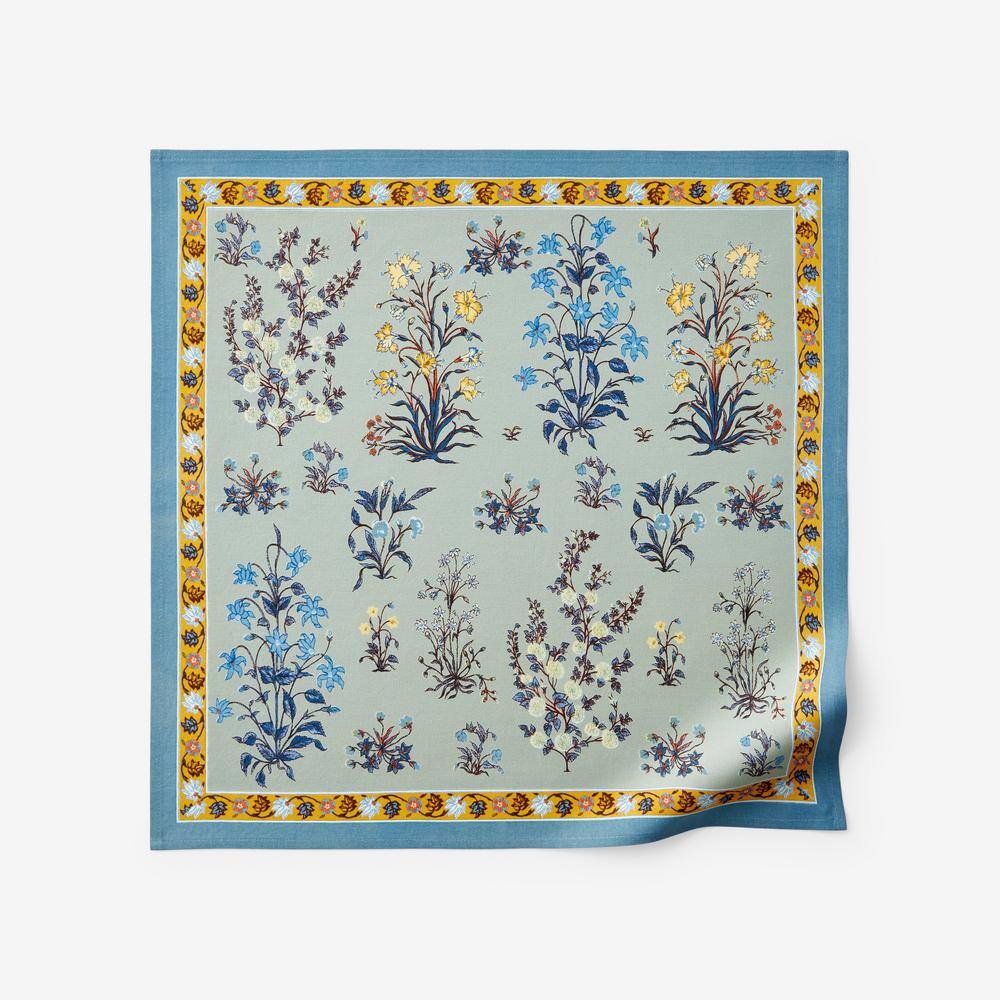 The Company Store Blue Garden 19 in. X 19 in. Green Cotton Napkins (Set of 4)
