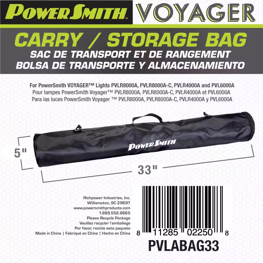 PowerSmith 5 in. x 33 in. Carrying Bag for Voyager Light