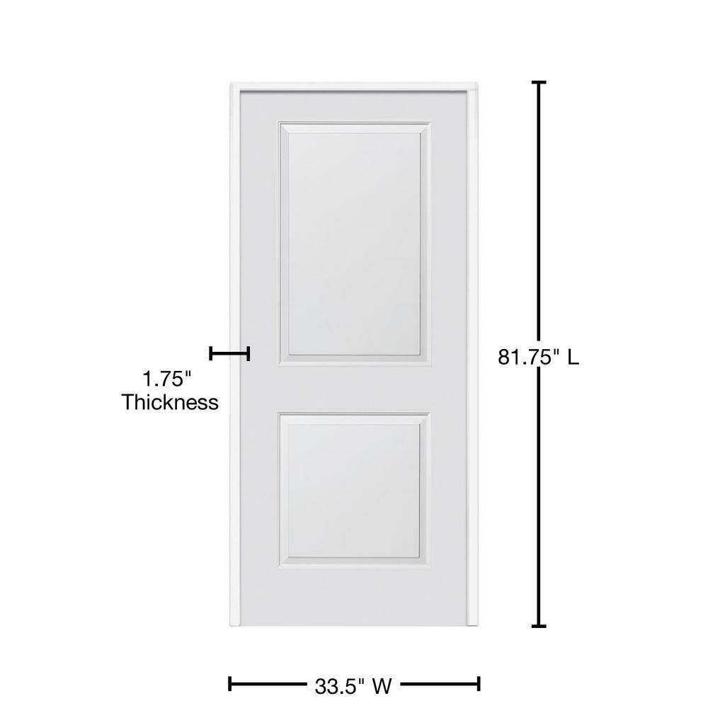 MMI Door 32 in. x 80 in. Smooth Carrara Right-Hand Solid Core Primed Composite Single Prehung Interior Door, 1-3/4 in. Thick