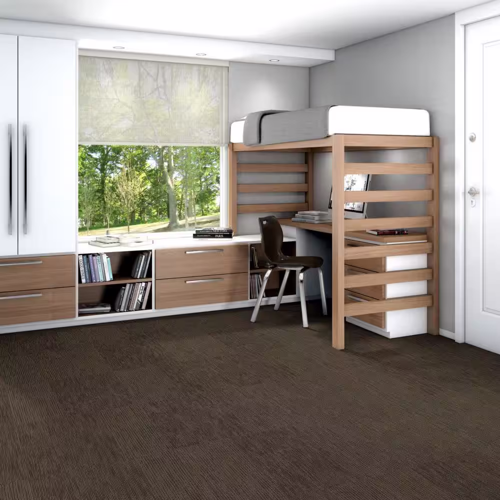 Shaw Fellowship Brown Commercial 24 in. x 24 Glue-Down Carpet Tile (20 Tiles/Case) 80 sq. ft.