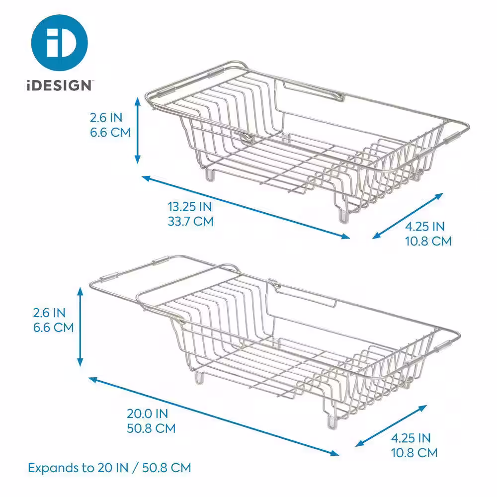 iDesign Over The Sink Dish Drainer, Satin