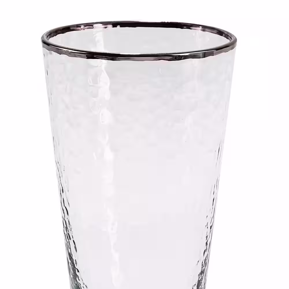 Split P 10 oz. Metallic Silver Rim Highball (Set of 4)