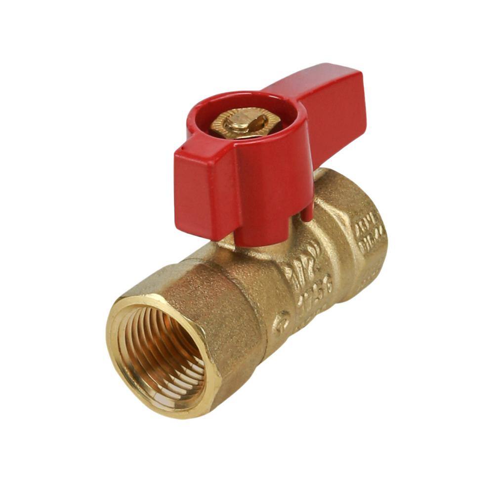 The Plumber's Choice 3/4 in. FIP Brass Gas Ball Valve with Red Aluminum Alloy Handle (Pack of 5)