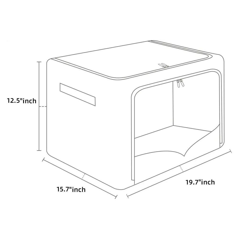 None 70 qt. Linen Clothes Storage Bin with Lid in Dark Gray (3-Box)